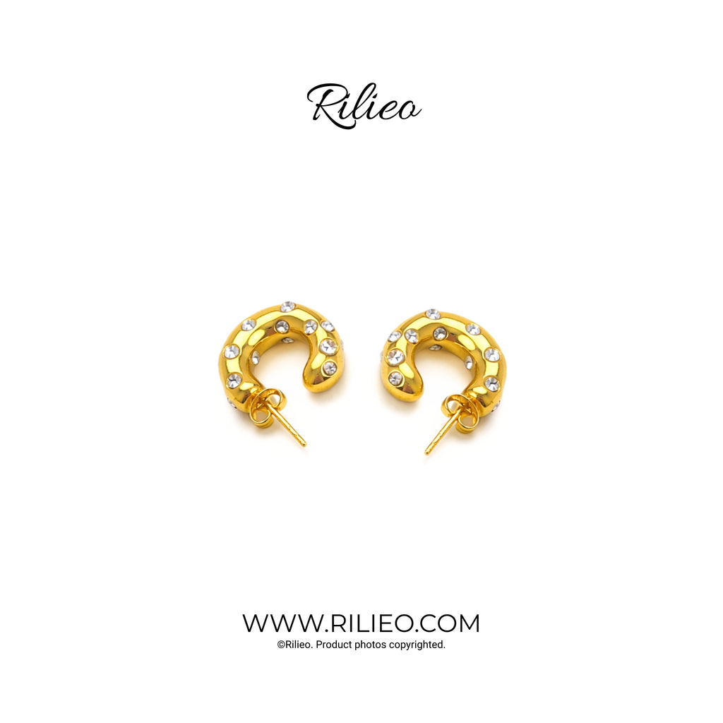 Rilieo Whisper stone - Gold Earrings
