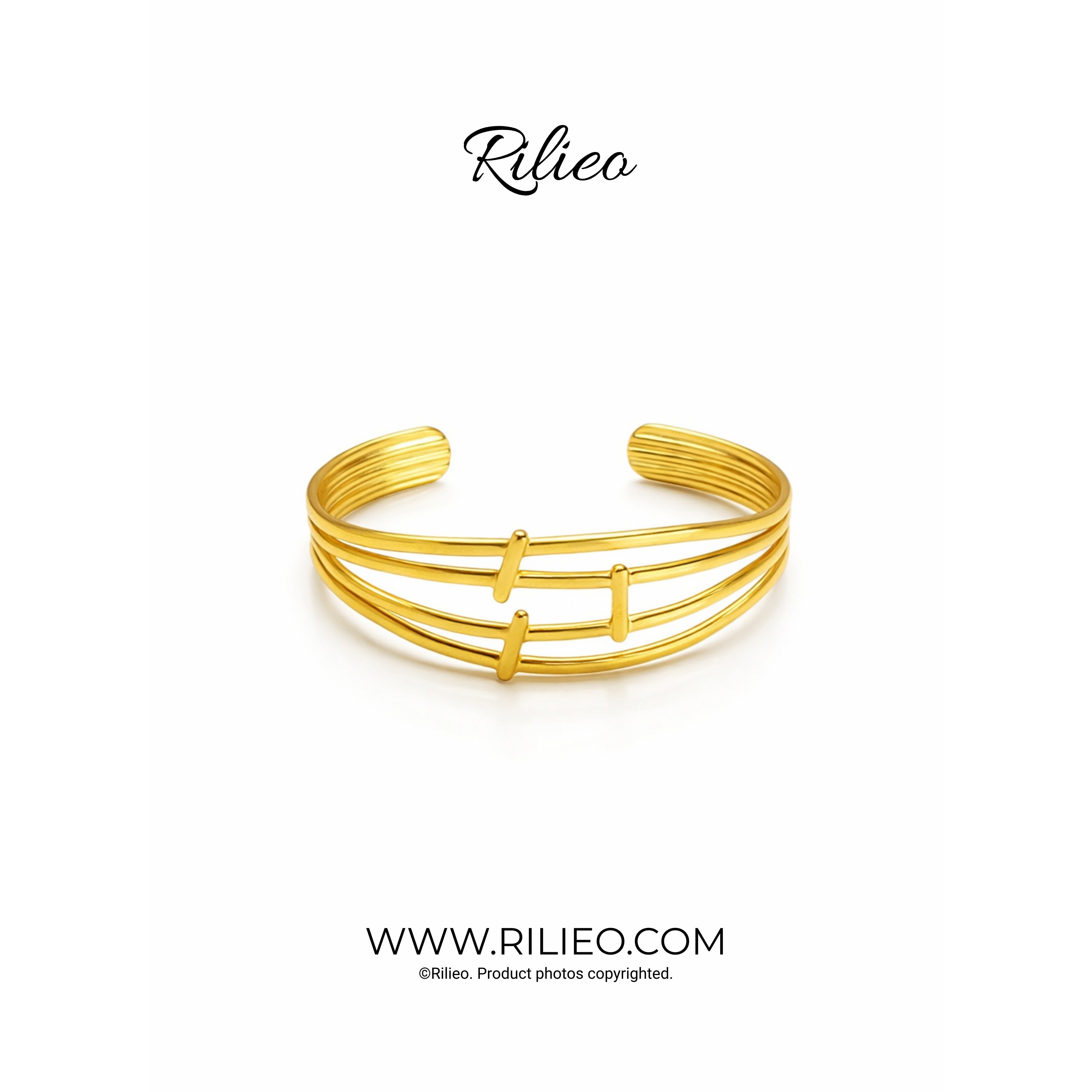 Rilieo Linea  Cuff - Gold Bracelet