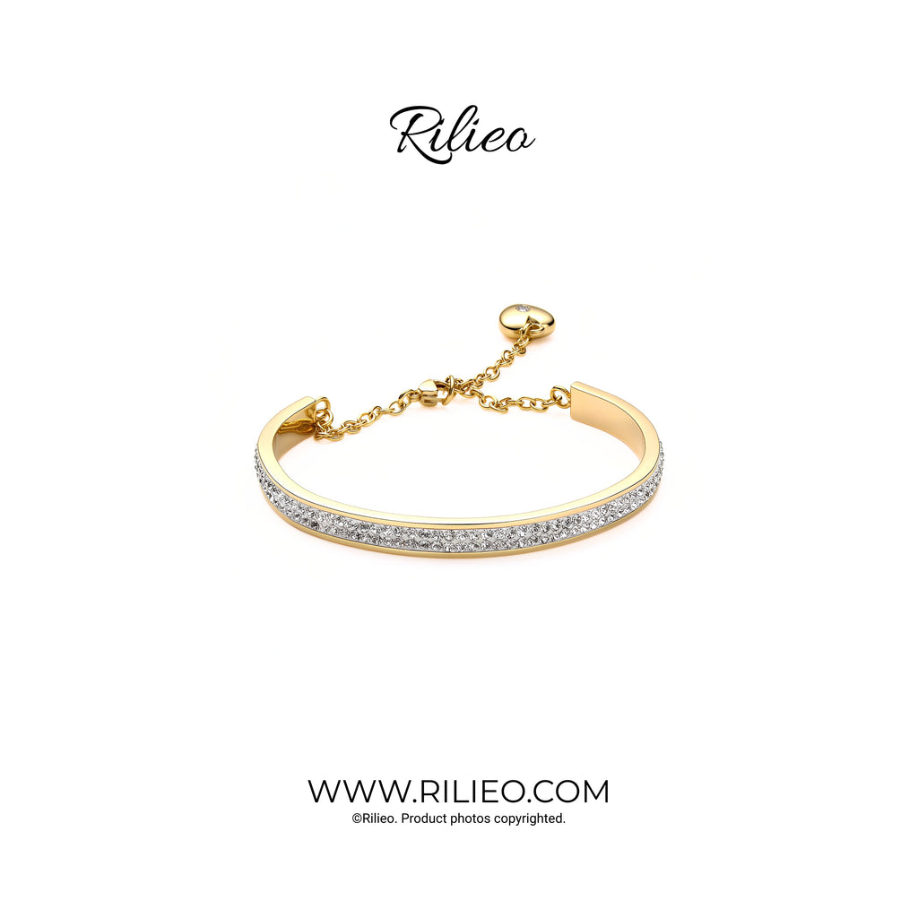 Rilieo Crystal Double Line - Gold Bracelet