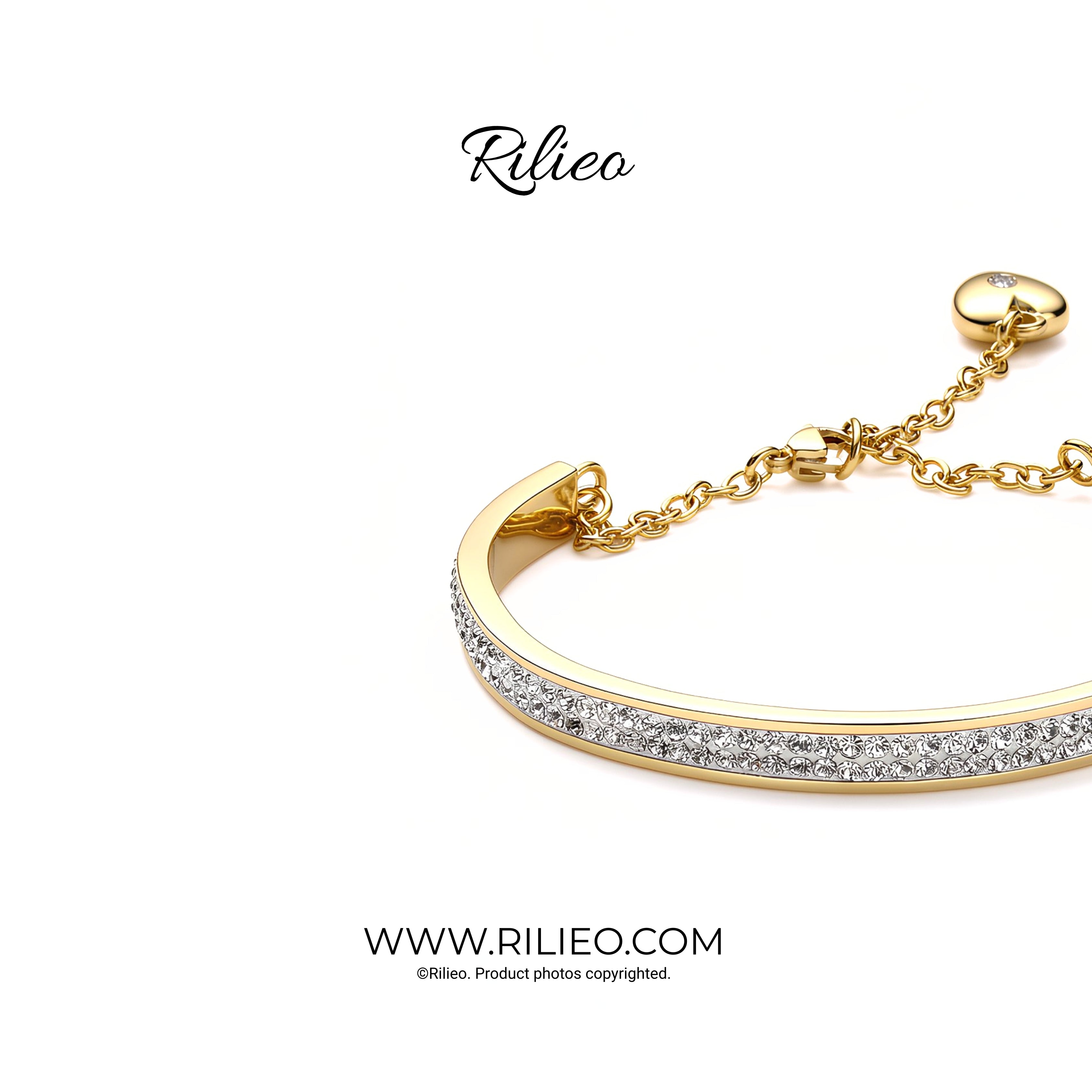 Rilieo Crystal Double Line - Gold Bracelet