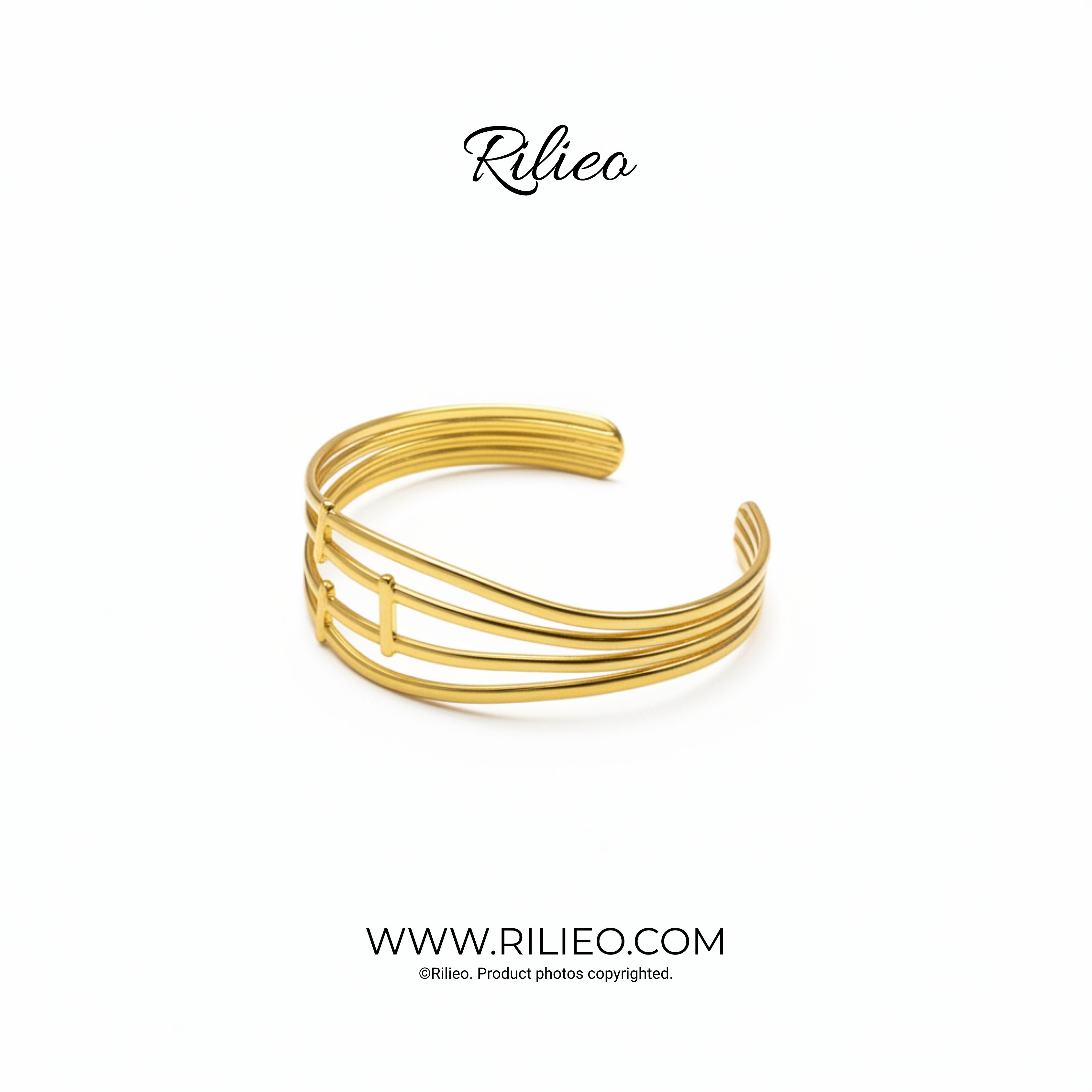 Rilieo Linea  Cuff - Gold Bracelet