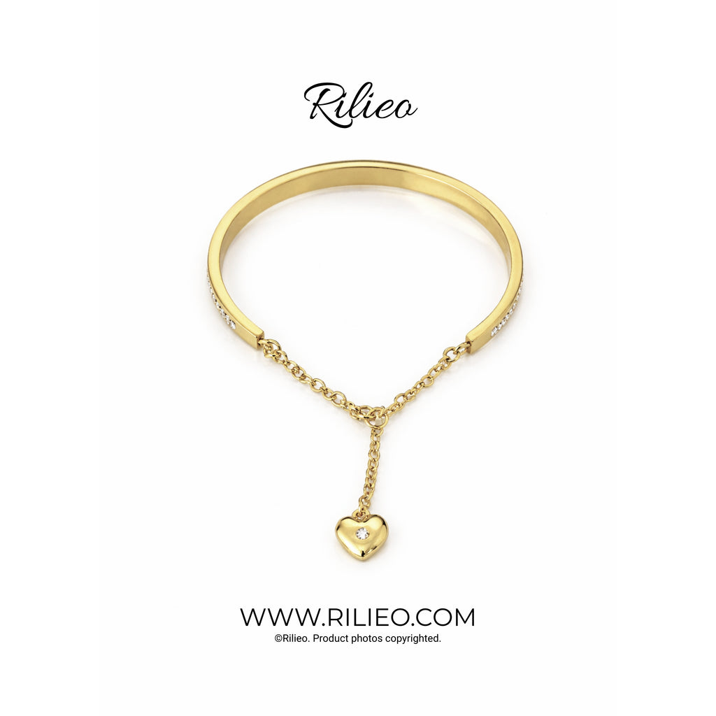 Rilieo Crystal Double Line - Gold Bracelet