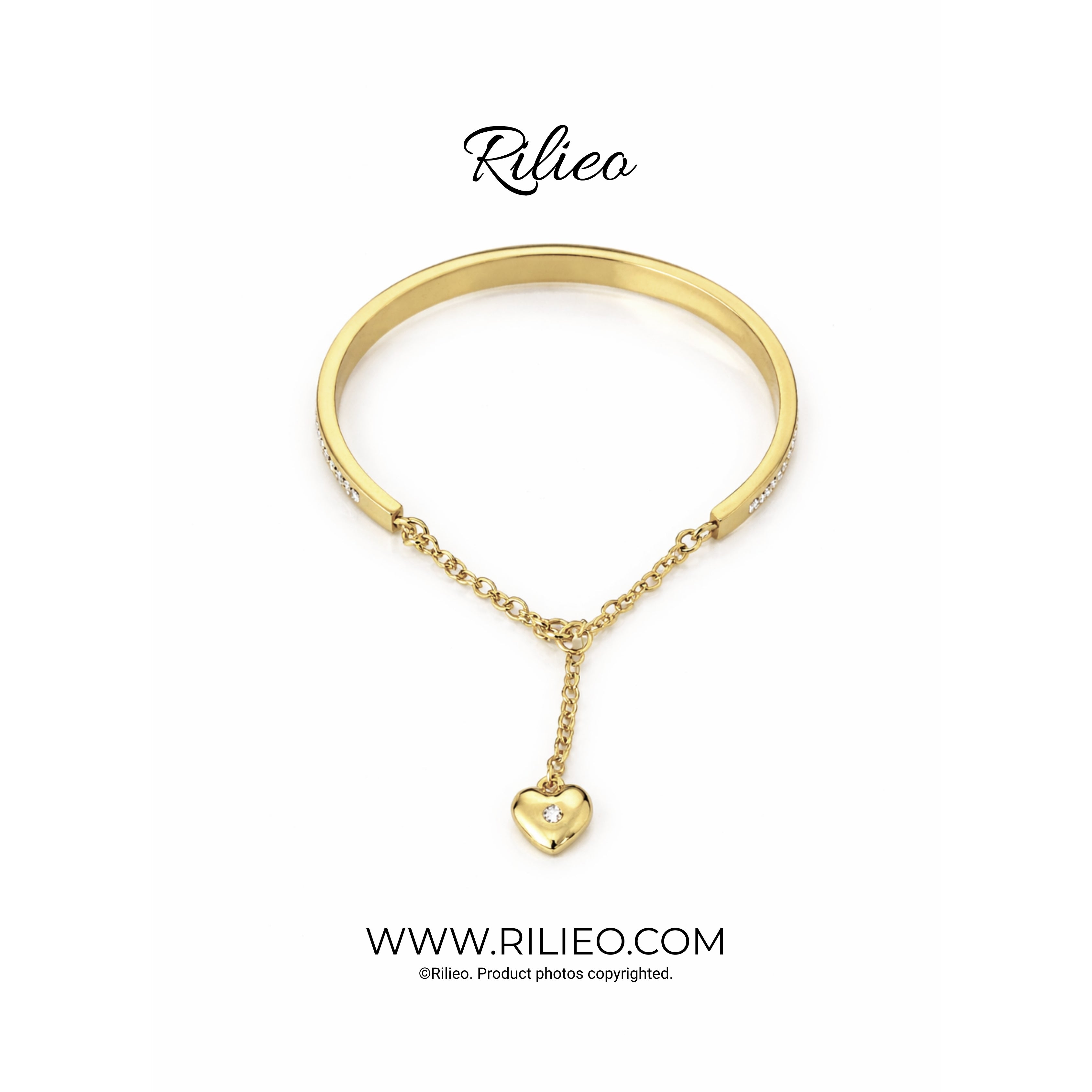Rilieo Crystal Double Line - Gold Bracelet