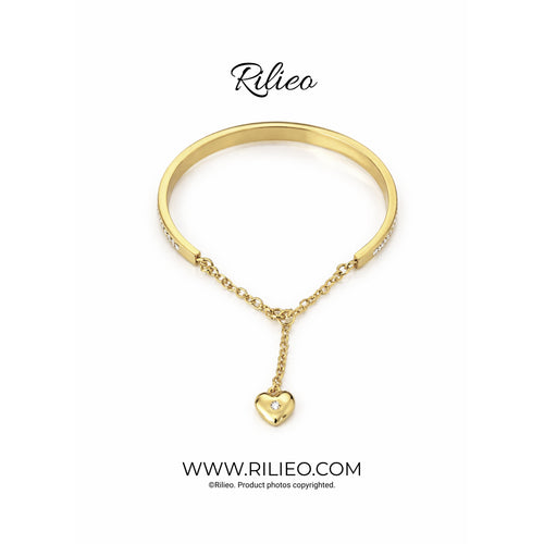 Rilieo Crystal Double Line - Gold Bracelet