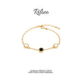 Rilieo Noir Pearl Link – 18kGold Plated Bracelet Rilieo