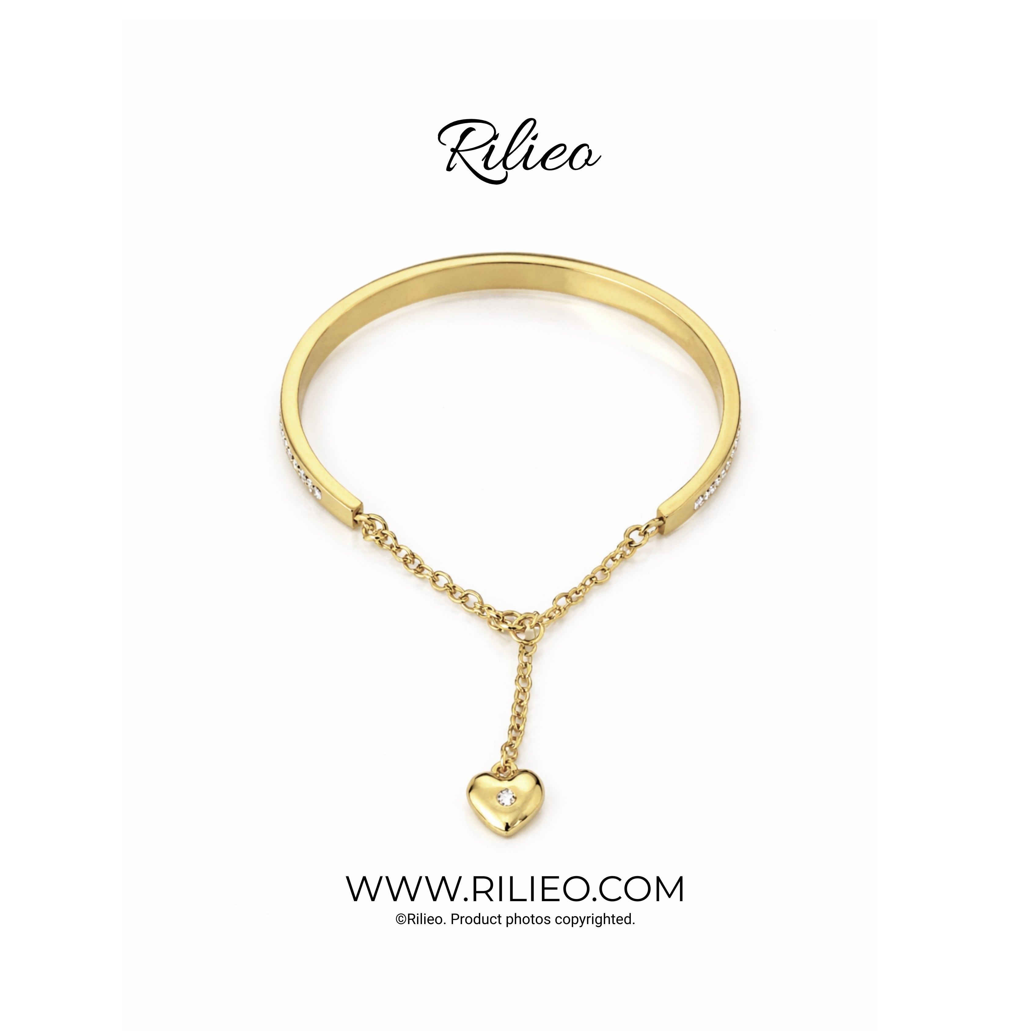 Rilieo Crystal Single Line - Gold Bracelet