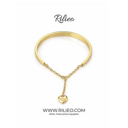 Rilieo Crystal Single Line - Gold Bracelet