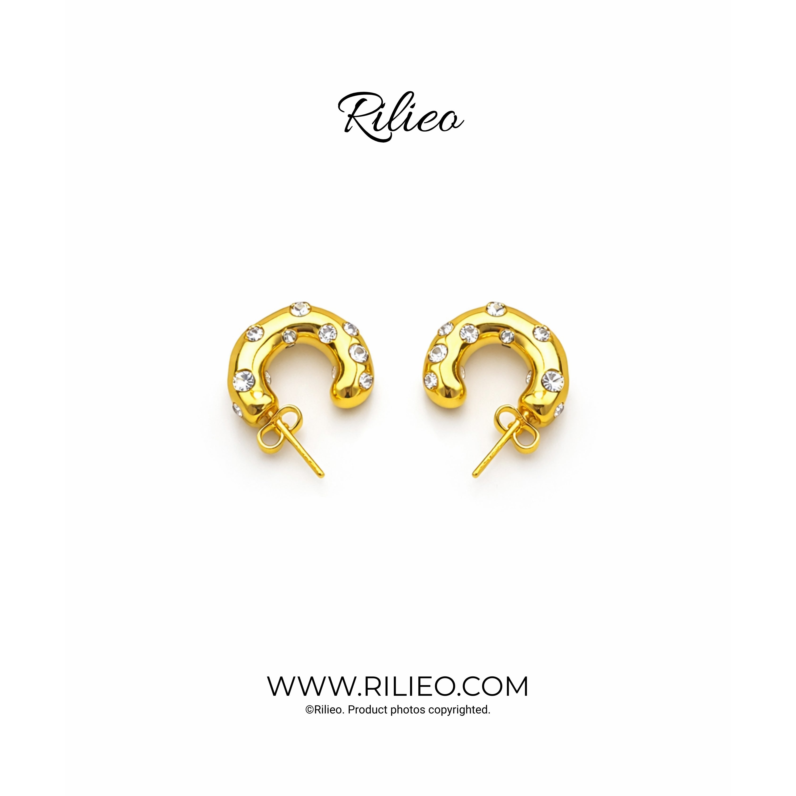 Rilieo Whisper stone - Gold Earrings