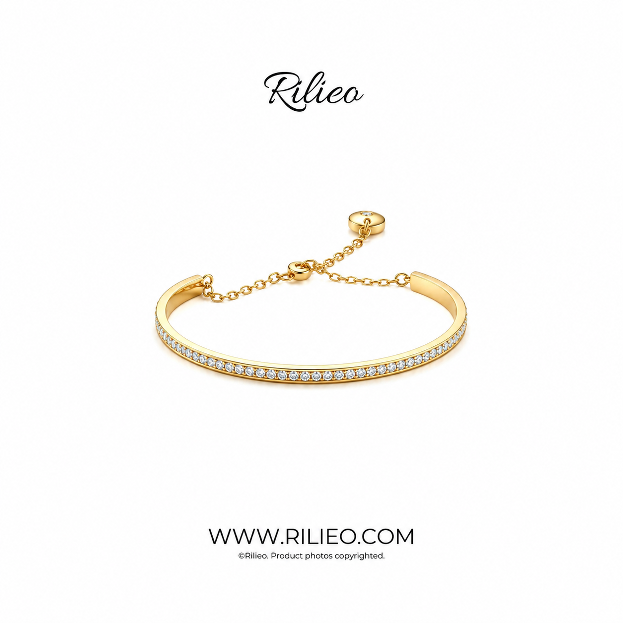 Rilieo Crystal Single Line - 18K Gold Plated Bracelet - Rilieo