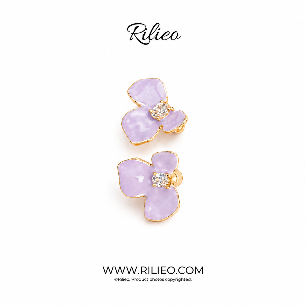 Rilieo Lavender Bloom Earrings - Rilieo